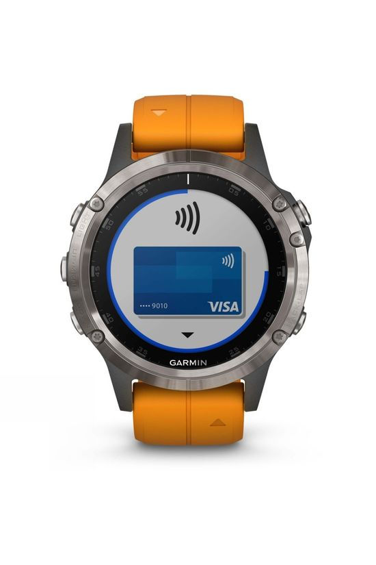 Garmin Fenix 5 Plus Sapphire Titanium Multisport GPS Watch Titanium/Solar Orange