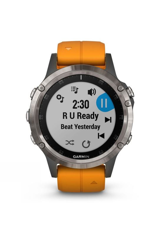 Garmin Fenix 5 Plus Sapphire Titanium Multisport GPS Watch Titanium/Solar Orange