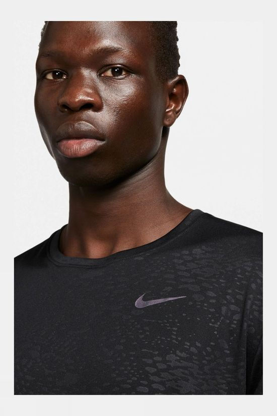 Nike Run Division Dry Fit Miler Short Sleeve Top Black