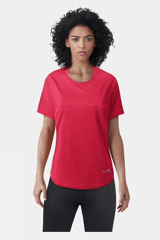 Ronhill Women's Life Flow Short Sleeve Tee Cherryade/Sky Blue