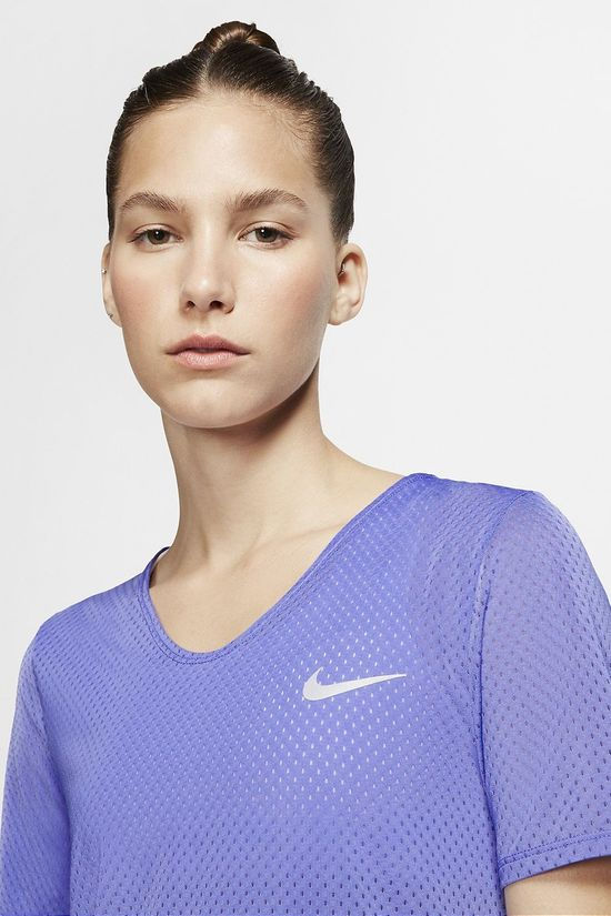 Nike Womens Breathe Short Sleeve Top Sapphire