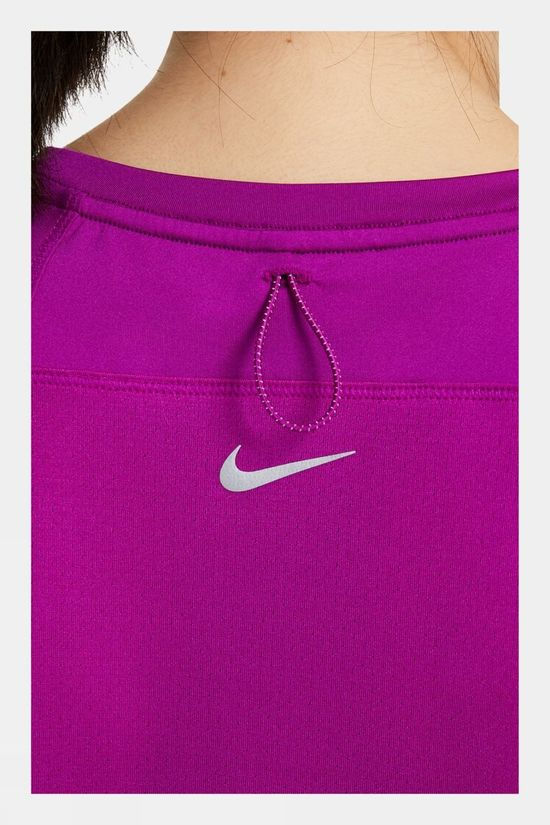 Nike Women's Run Division Miler Short Sleeve Top Red Plum