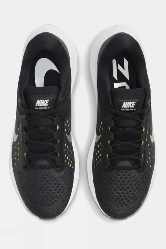 Nike Mens Air Zoom Structure 23 Black/ Metallic Silver-volt-anthracite