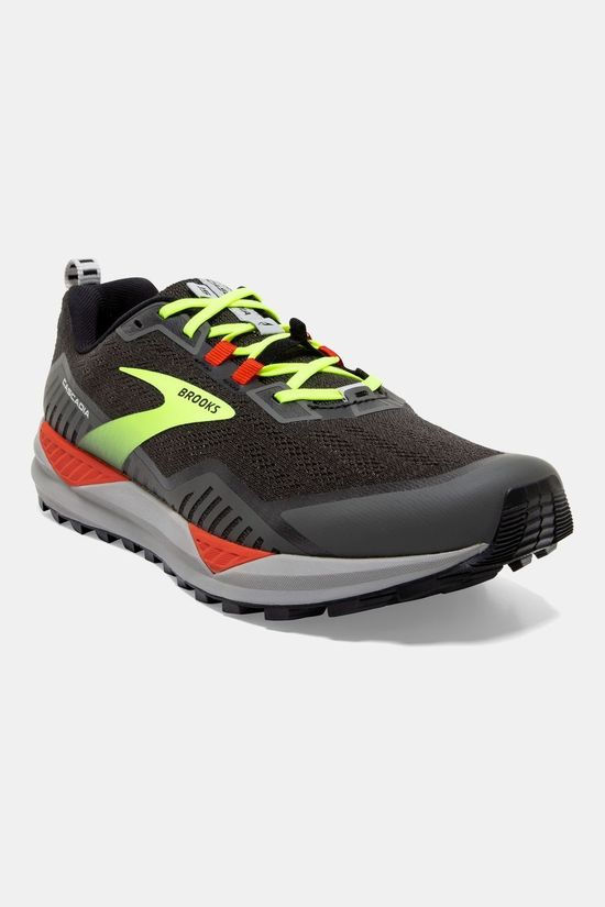 Brooks Mens Cascadia 15 Black/Raven/Cherry Tomato