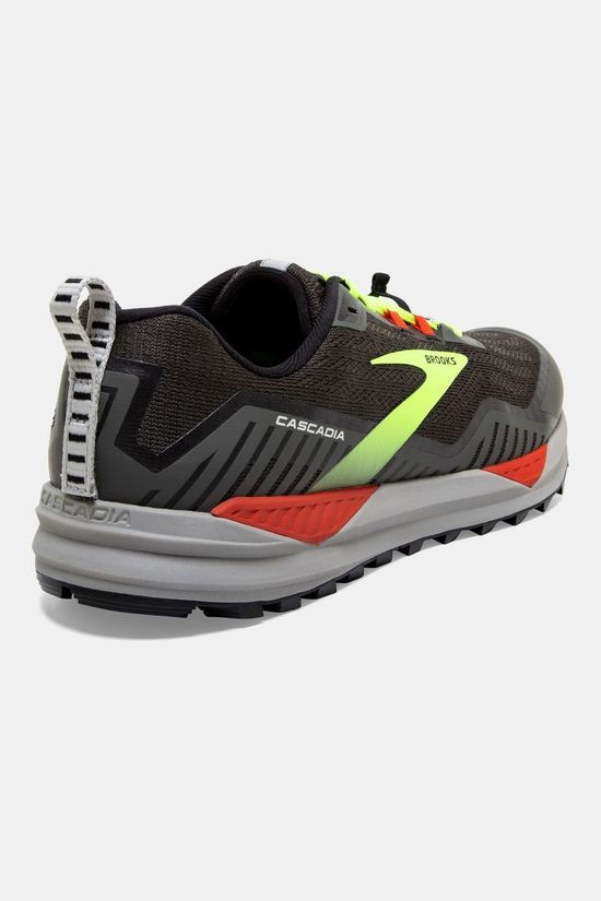 Brooks Mens Cascadia 15 Black/Raven/Cherry Tomato