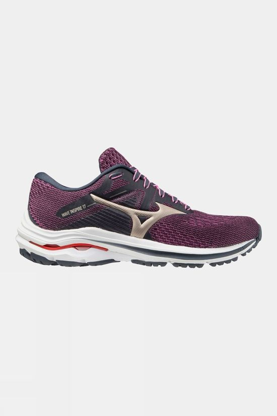 Mizuno Women's Wave Inspire 17 India Ink / Platinum Gold / Ignition Red