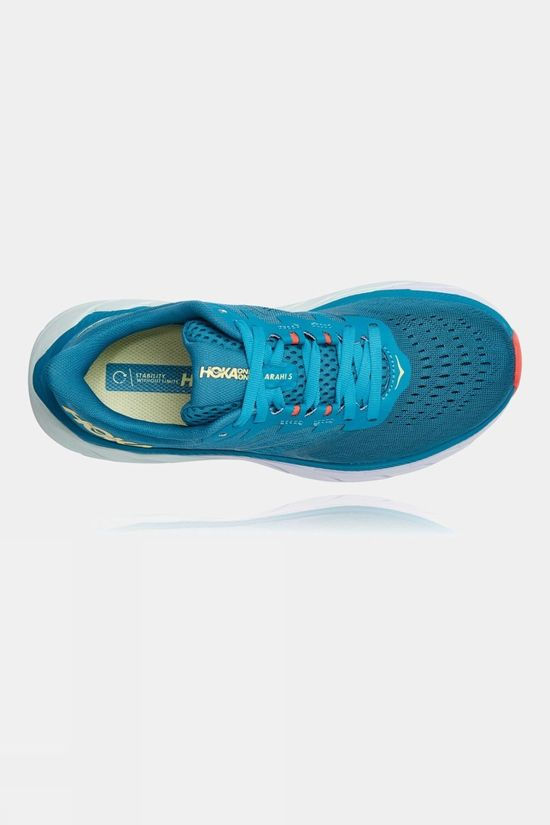 Hoka One One Womens Arahi 5 Mosaic Blue/Luminary Green