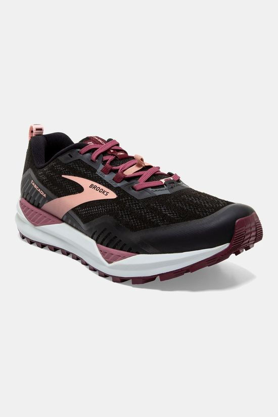 Brooks Womens Cascadia 15 Black/Ebony/Coral Cloud